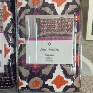 Vera Bradley Water Geo Sham in Orange and Purple